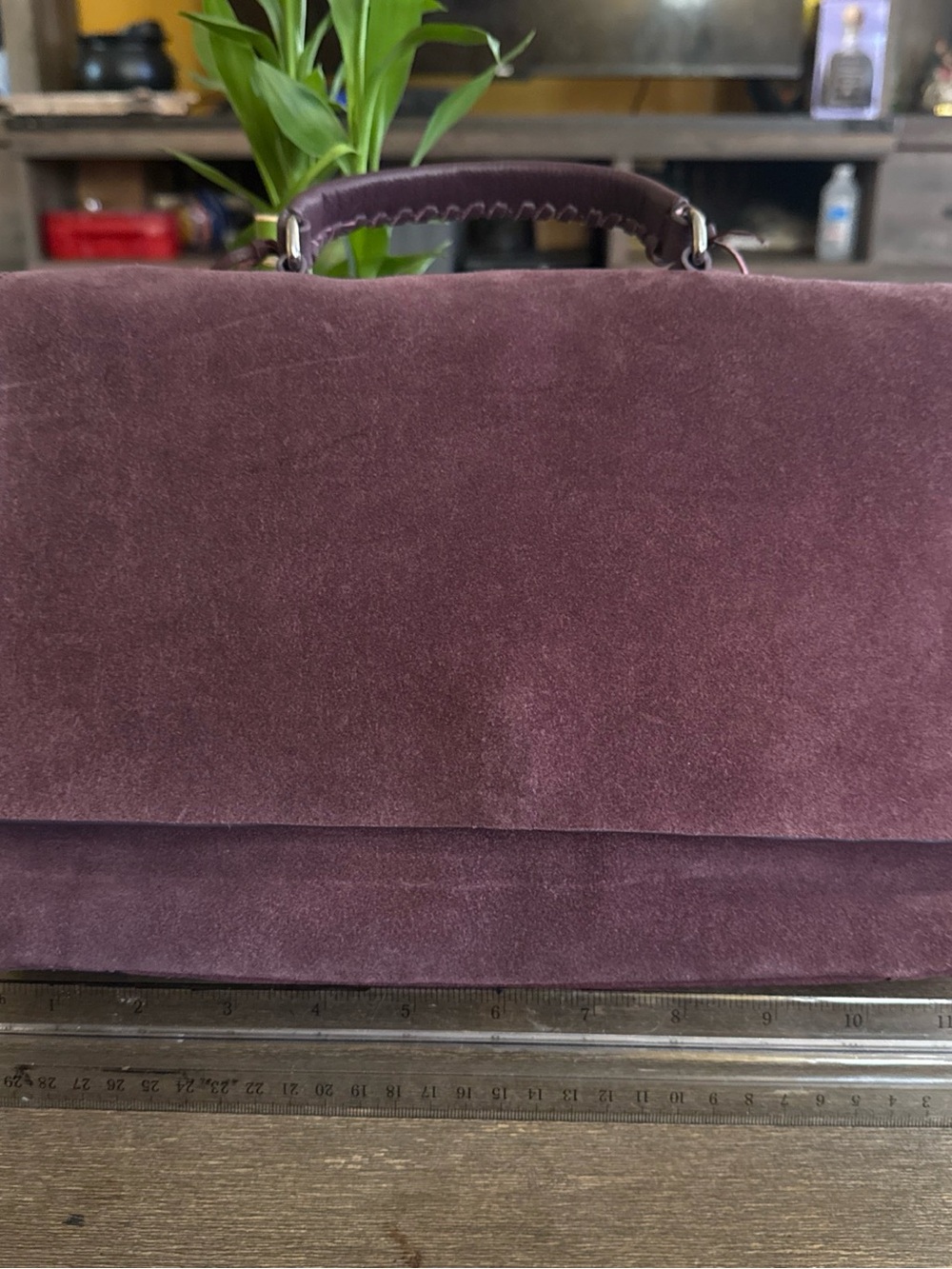 Zara Plum Suede Crossbody Bag